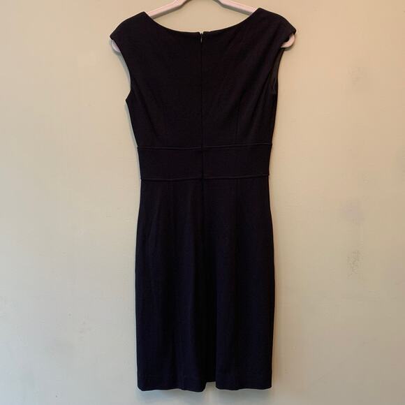 Eliza J Sheath Dress Women 4 Black Boat Neck Knee Length Sleeveless LBD Lined38 - Picture 5 of 14